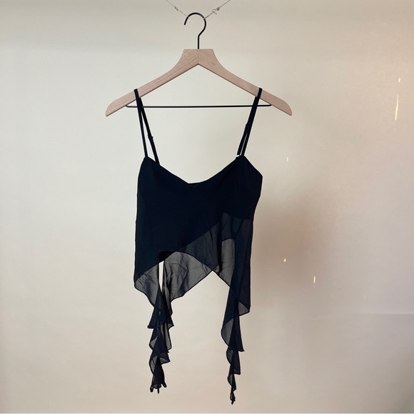 NWT More To Come Adalia Top in Black Frill Cami - Picture 5 of 7